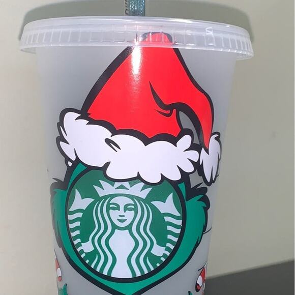 Christmas Grinch Starbucks 24oz Cold Cup - Picture 1 of 2